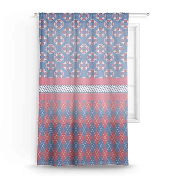 Custom Buoy & Argyle Print Sheer Curtain - 50"x84"
