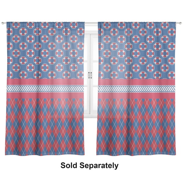 Buoy & Argyle Print Sheer Curtains