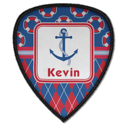 Buoy & Argyle Print Iron on Shield Patch A w/ Name or Text