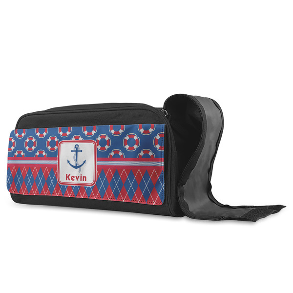 Buoy & Argyle Print Shoe Bags - ANGLE (Open)