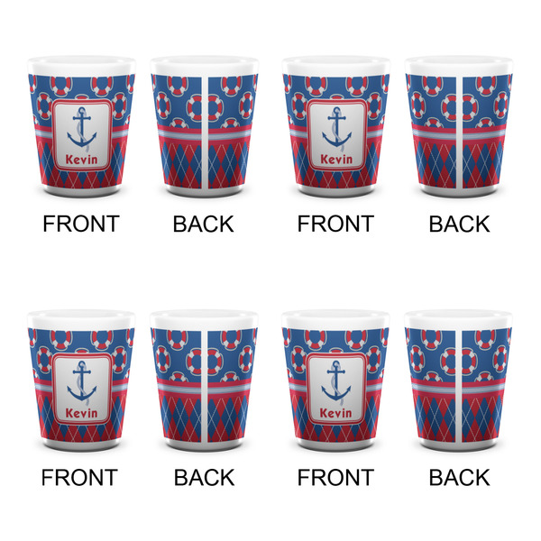 Buoy & Argyle Print Shot Glass - White - Set of 4 - APPROVAL