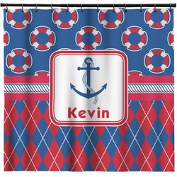 Buoy & Argyle Print Shower Curtain - Custom Size (Personalized)