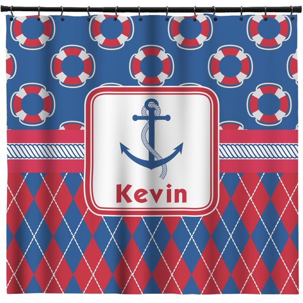 Custom Buoy & Argyle Print Shower Curtain - Custom Size (Personalized)