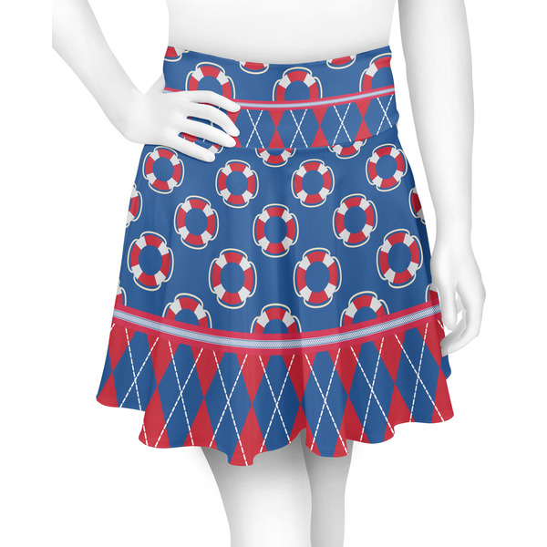 Custom Buoy & Argyle Print Skater Skirt - Medium