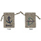 Buoy & Argyle Print Small Burlap Gift Bag - Front and Back