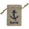 Buoy & Argyle Print Small Burlap Gift Bag - Front (Personalized)