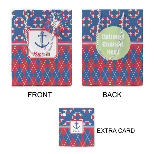 Buoy & Argyle Print Small Gift Bag - Approval