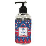 Buoy & Argyle Print Plastic Soap / Lotion Dispenser (8 oz - Small - Black) (Personalized)