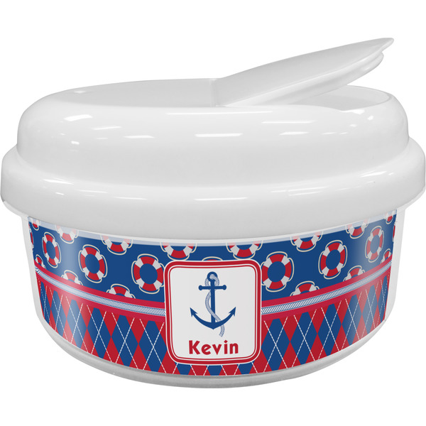 Custom Buoy & Argyle Print Snack Container (Personalized)