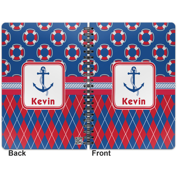 Buoy & Argyle Print Spiral Journal 7 x 10 - Apvl