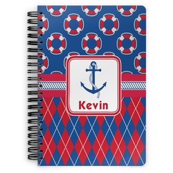 Buoy & Argyle Print Spiral Notebook (Personalized)