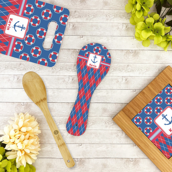 Buoy & Argyle Print Spoon Rest Trivet - LIFESTYLE