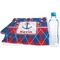 Buoy & Argyle Print Sports Towel Folded with Water Bottle