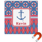 Buoy & Argyle Print Square Car Magnet - 10" (Personalized)