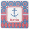 Buoy & Argyle Print Square Rubber Backed Coaster (Personalized)