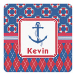 Buoy & Argyle Print Square Decal - Large (Personalized)