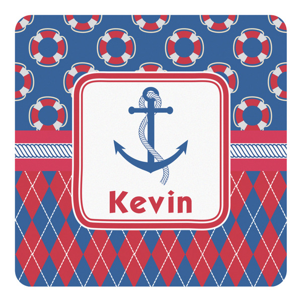 Custom Buoy & Argyle Print Square Decal (Personalized)