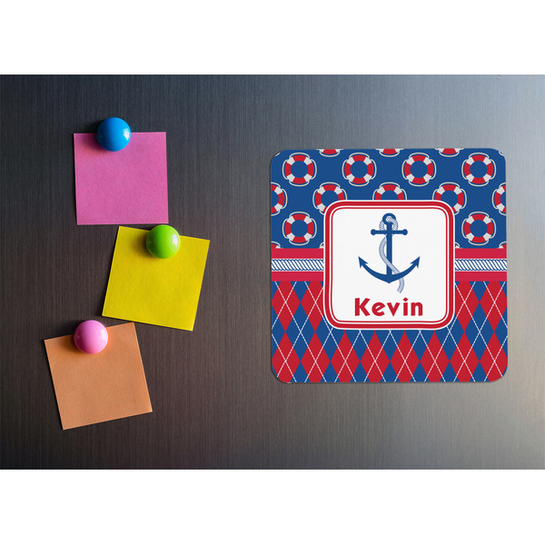 Buoy & Argyle Print Square Fridge Magnet - LIFESTYLE