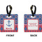 Buoy & Argyle Print Square Luggage Tag (Front + Back)