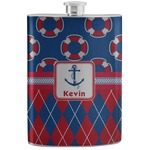 Buoy & Argyle Print Stainless Steel Flask (Personalized)