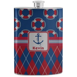 Buoy & Argyle Print Stainless Steel Flask (Personalized)