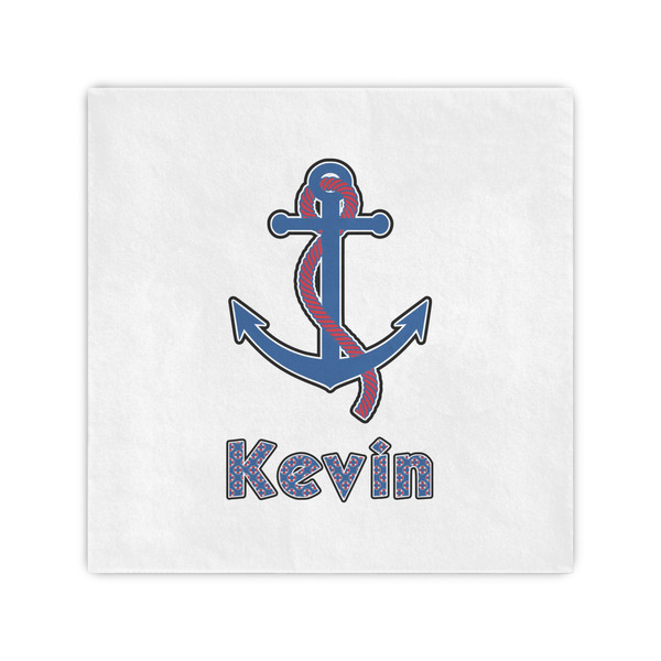 Custom Buoy & Argyle Print Standard Cocktail Napkins (Personalized)
