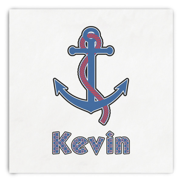 Custom Buoy & Argyle Print Paper Dinner Napkins (Personalized)
