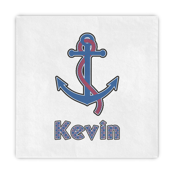 Custom Buoy & Argyle Print Standard Decorative Napkins (Personalized)