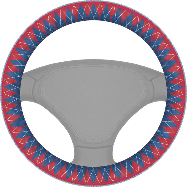 Custom Buoy & Argyle Print Steering Wheel Cover