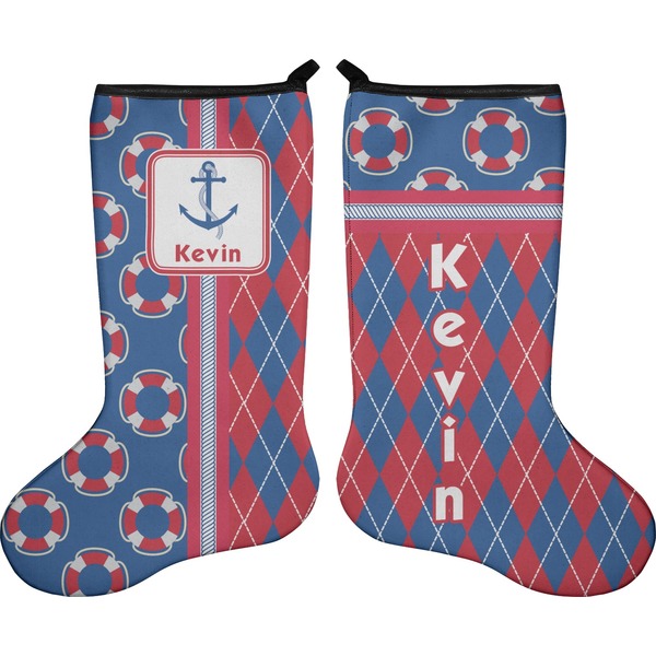 Buoy & Argyle Print Stocking - Double-Sided - Approval