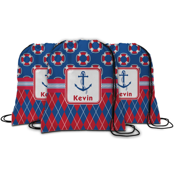 Buoy & Argyle Print String Backpack - MAIN