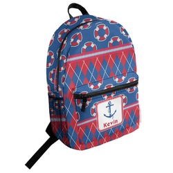 Buoy & Argyle Print Student Backpack (Personalized)