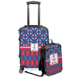 Buoy & Argyle Print Kids 2-Piece Luggage Set - Suitcase & Backpack (Personalized)