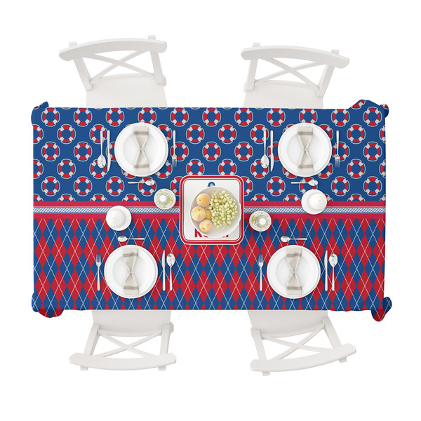 Buoy & Argyle Print Tablecloths (58"x102") - TOP VIEW