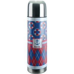 Buoy & Argyle Print Stainless Steel Thermos (Personalized)
