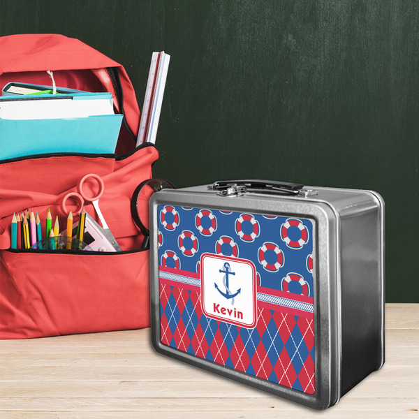 Buoy & Argyle Print Tin Lunchbox - LIFESTYLE