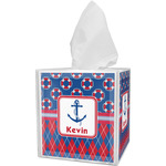 Buoy & Argyle Print Tissue Box Cover (Personalized)