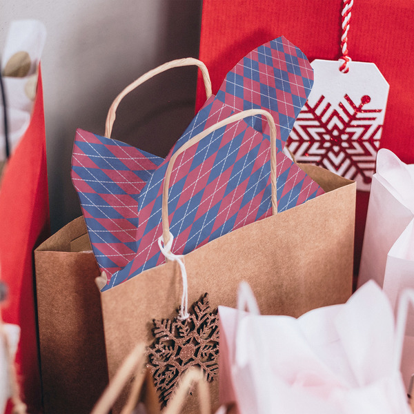 Buoy & Argyle Print Tissue Paper - In Gift Bag