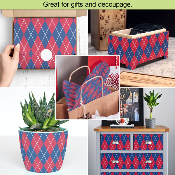 Buoy & Argyle Print Tissue Paper - In Use Collage