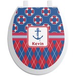 Buoy & Argyle Print Toilet Seat Decal (Personalized)