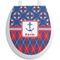 Buoy & Argyle Print Toilet Seat Decal - Round (Personalized)
