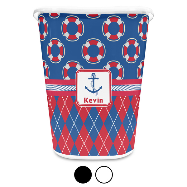 Buoy & Argyle Print Trash Can Aggregate