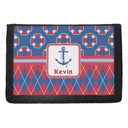 Buoy & Argyle Print Trifold Wallet (Personalized)