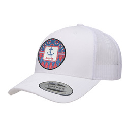 Buoy & Argyle Print Trucker Hat - White (Personalized)