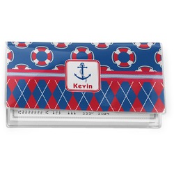 Buoy & Argyle Print Vinyl Checkbook Cover (Personalized)