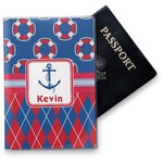 Buoy & Argyle Print Vinyl Passport Holder (Personalized)
