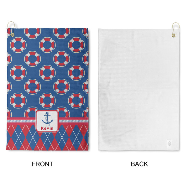 Buoy & Argyle Print Waffle Weave Golf Towel - Approval