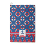 Buoy & Argyle Print Waffle Weave Golf Towel (Personalized)