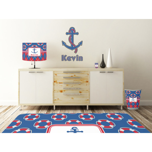 Buoy & Argyle Print Wall Graphic Decal Wooden Desk