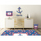 Buoy & Argyle Print Wall Graphic Decal Wooden Desk